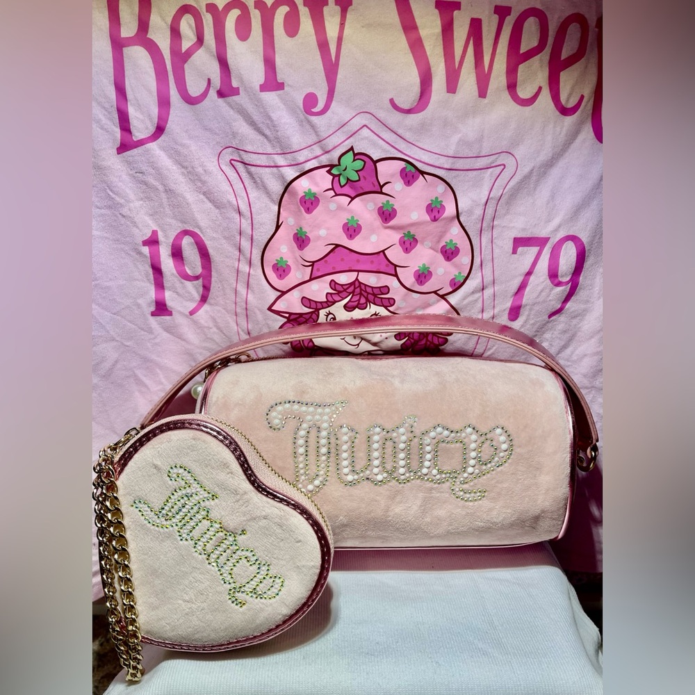 Juicy Couture Light Pink Shoulder Bag with Heart Pouch